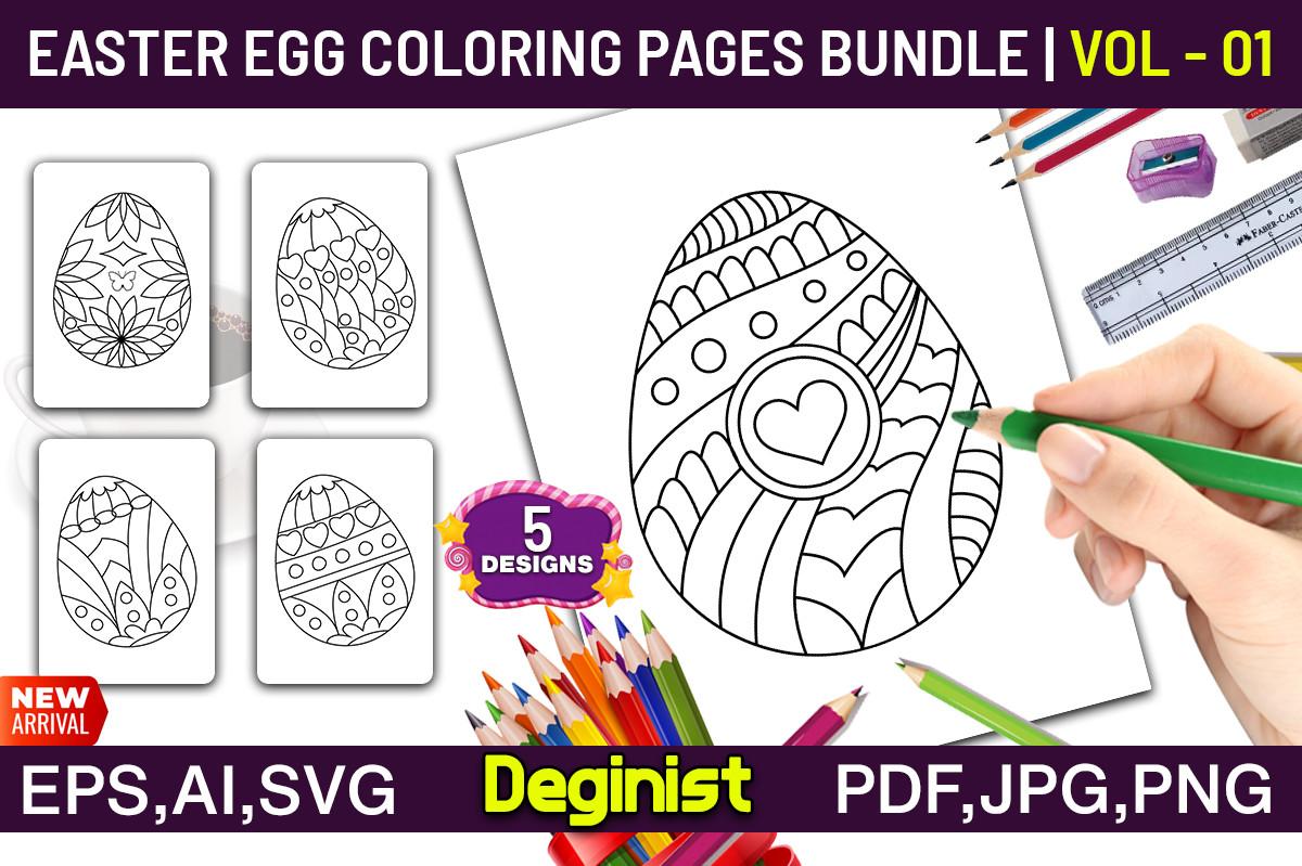 Easter Coloring Book Pages: Vol -1