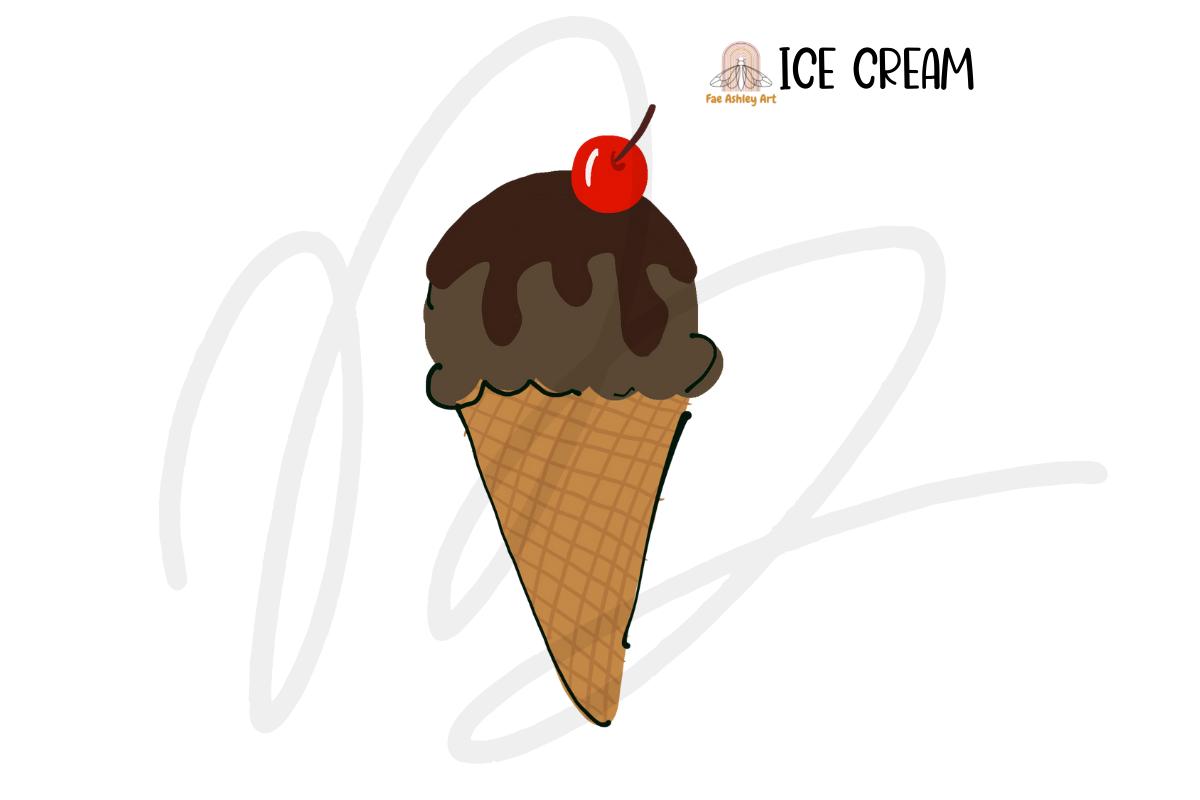 Chocolate Ice Cream Cone with Cherry