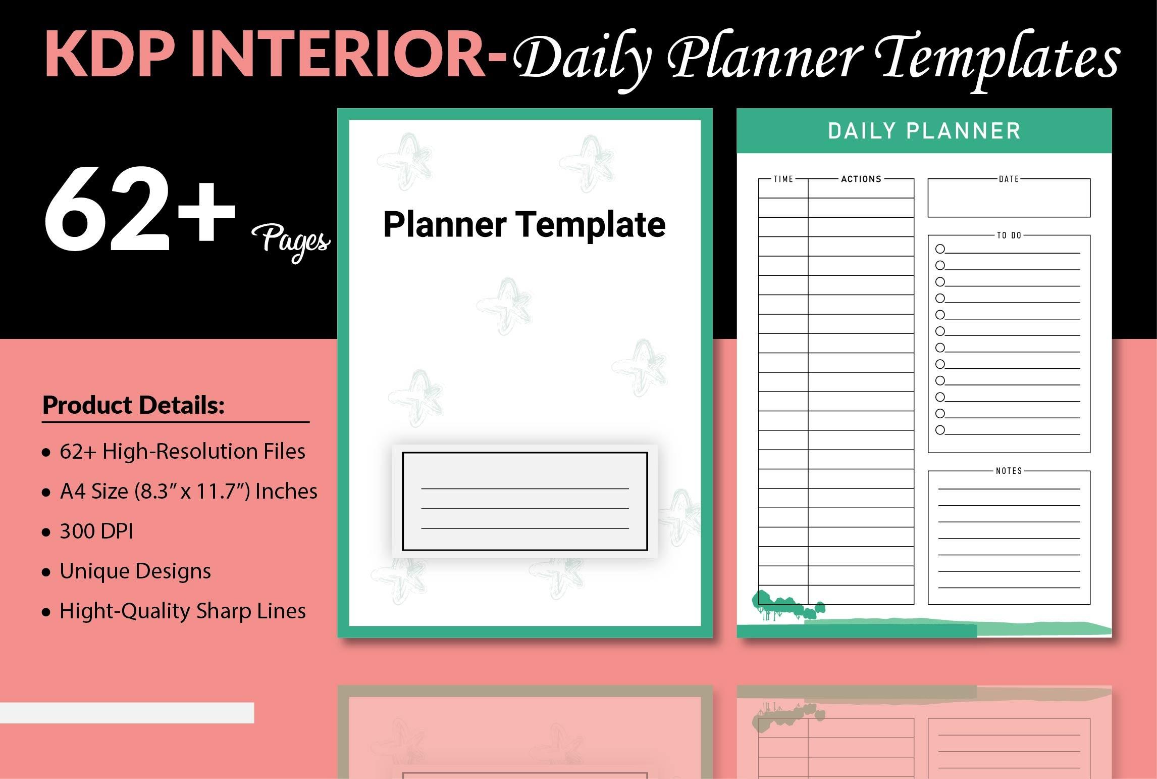 Daily Planner Printable - KDP Interior