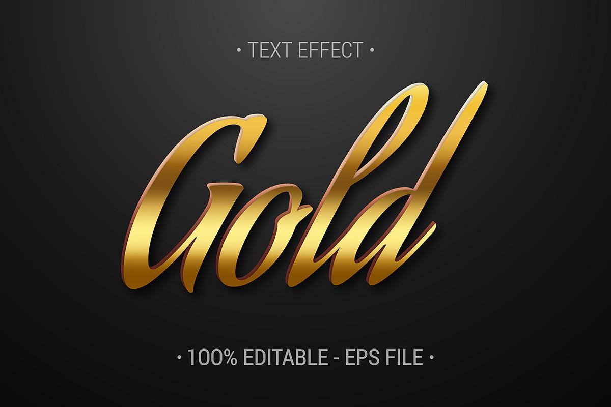 3D Gold  Editable  Vector Text Effect