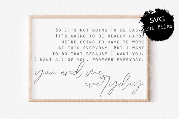 You and Me Everyday Svg, Love Quote Svg