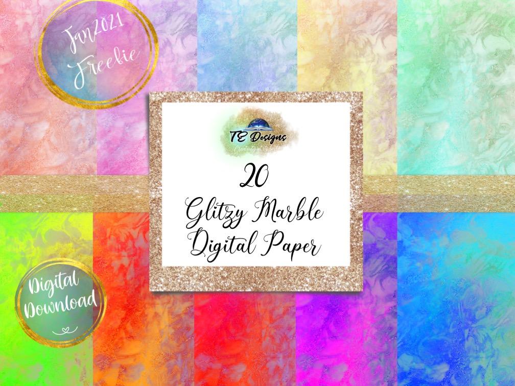 Glitzy Marble Digital Papers
