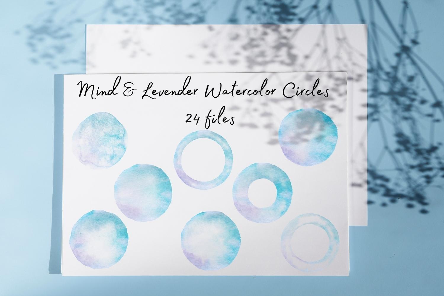 Mind and Lavender Watercolor Circles