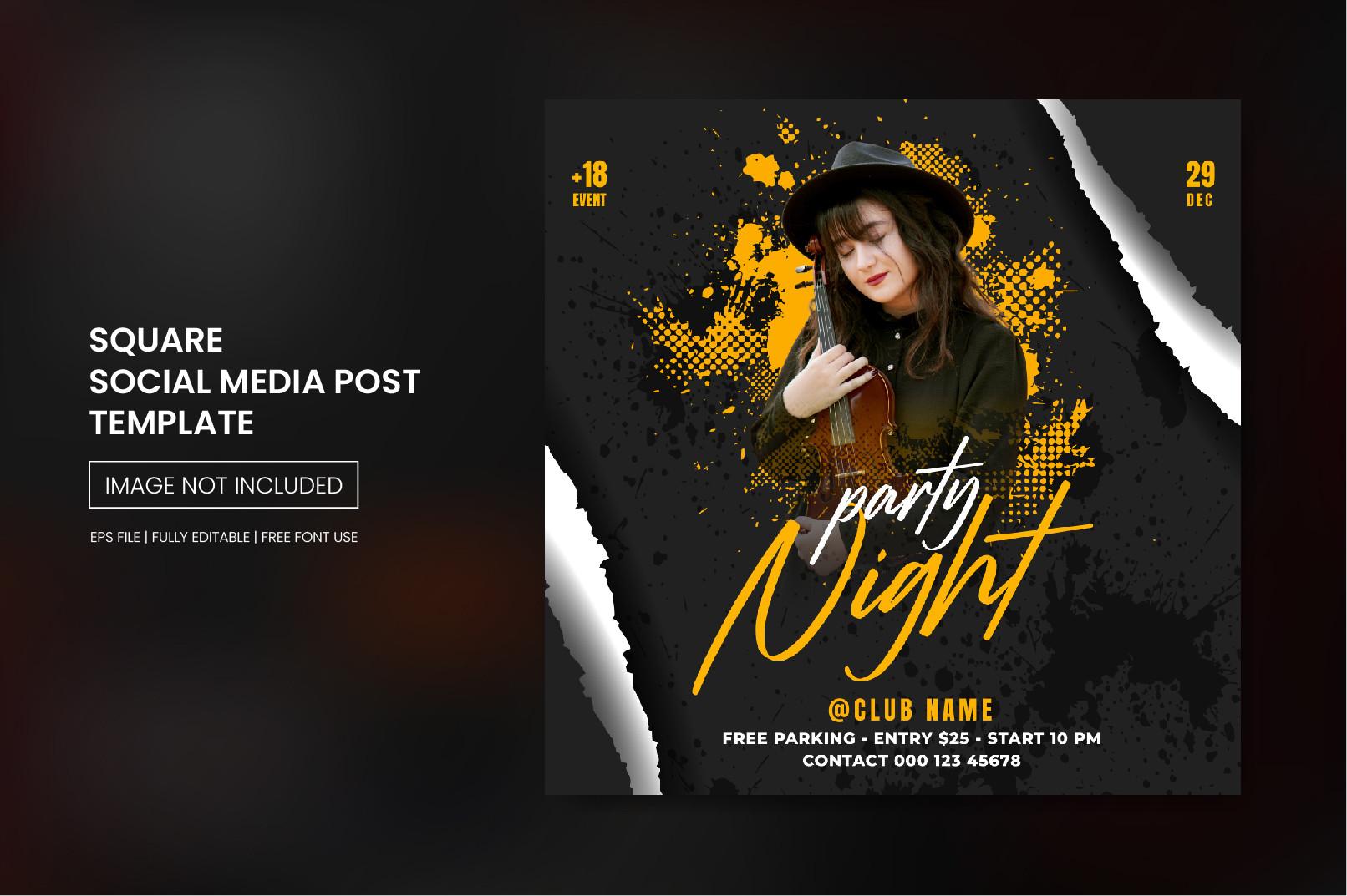 Night Party Social Media Post Template