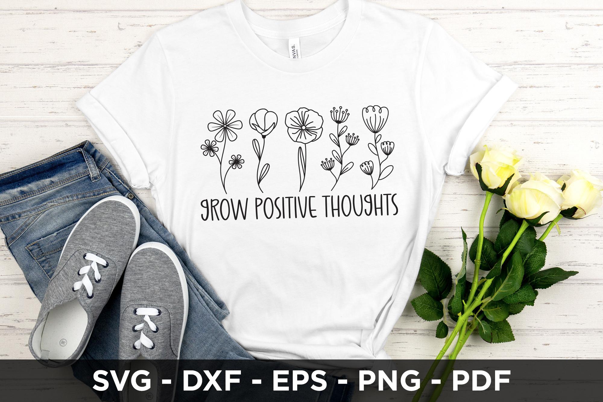 Grow Positive Thoughts - Wildflower SVG