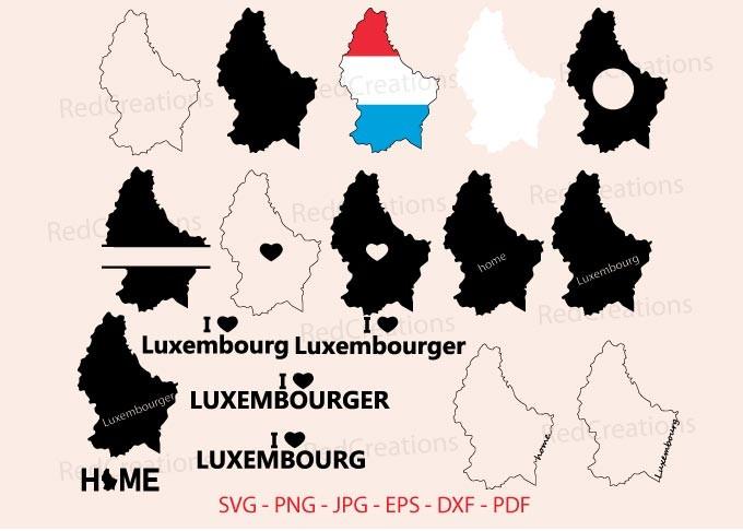 Luxembourg Svg Bundle, Map, Love, Home