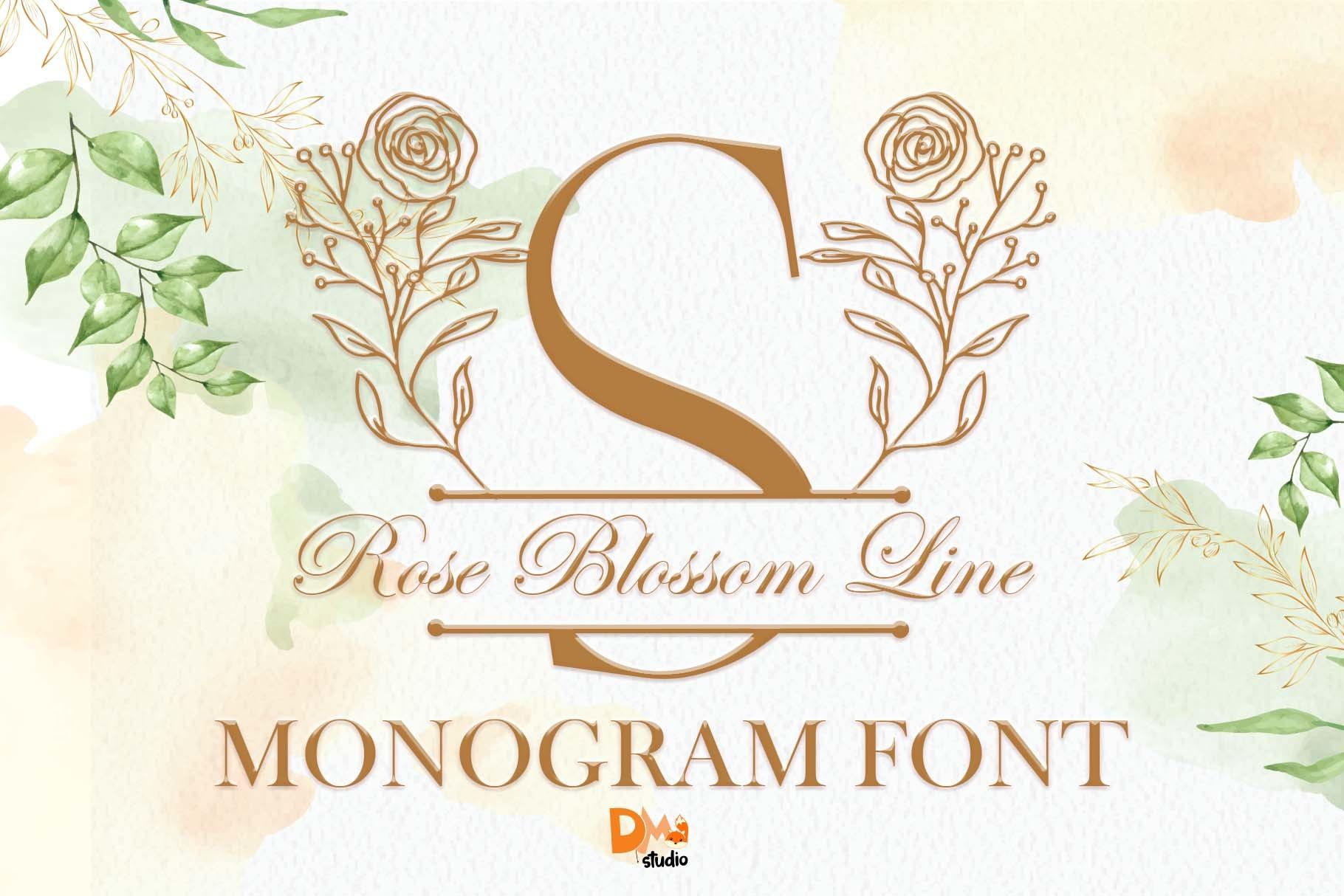 Rose Blossom Line Monogram Font