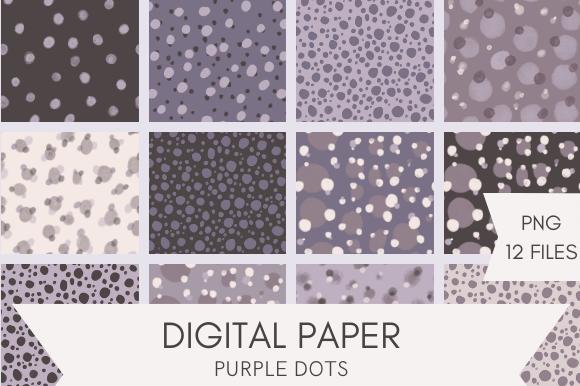 Purple Dots Patterns and Digital Paper
