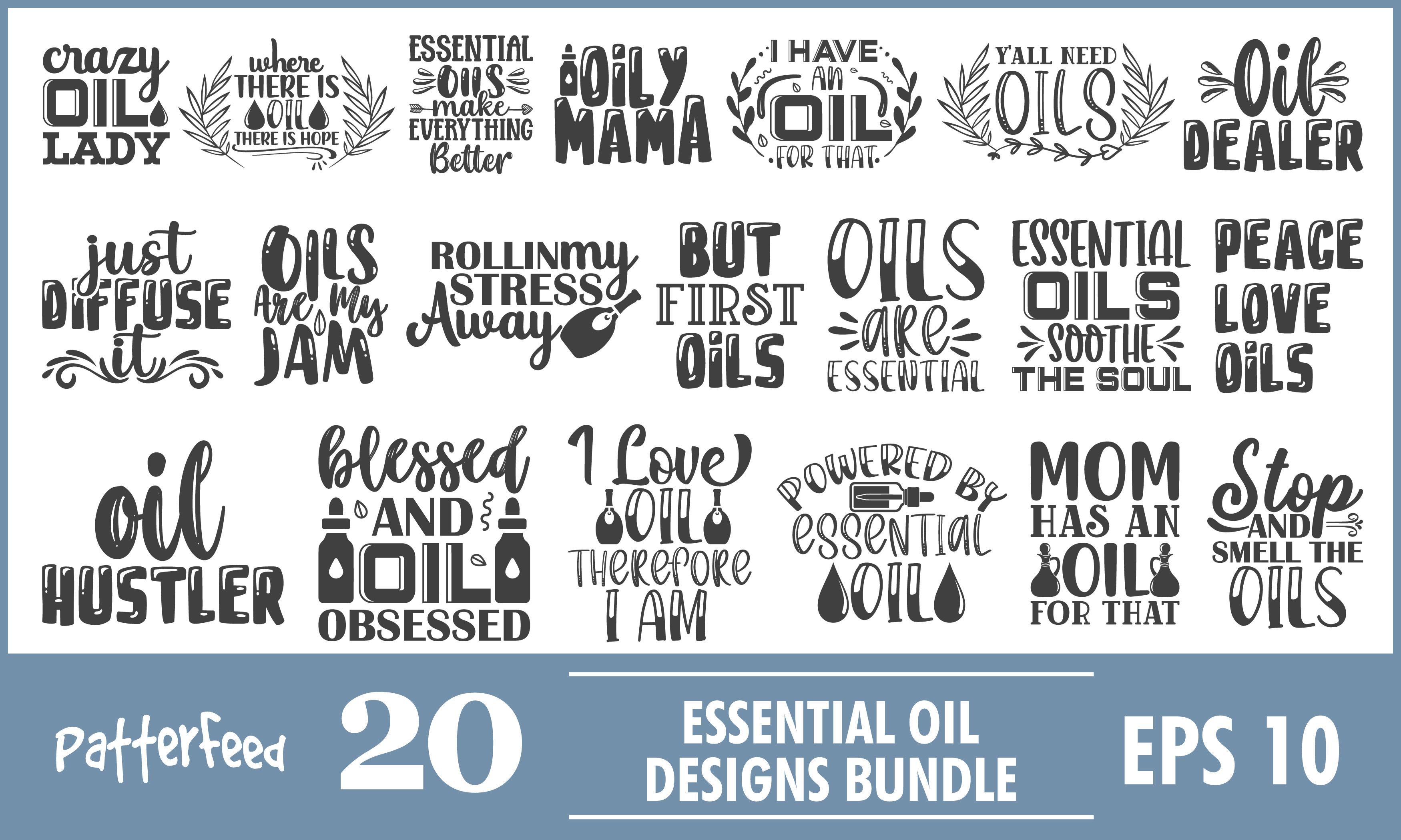 Essential Oil SVG Bundle Designs File