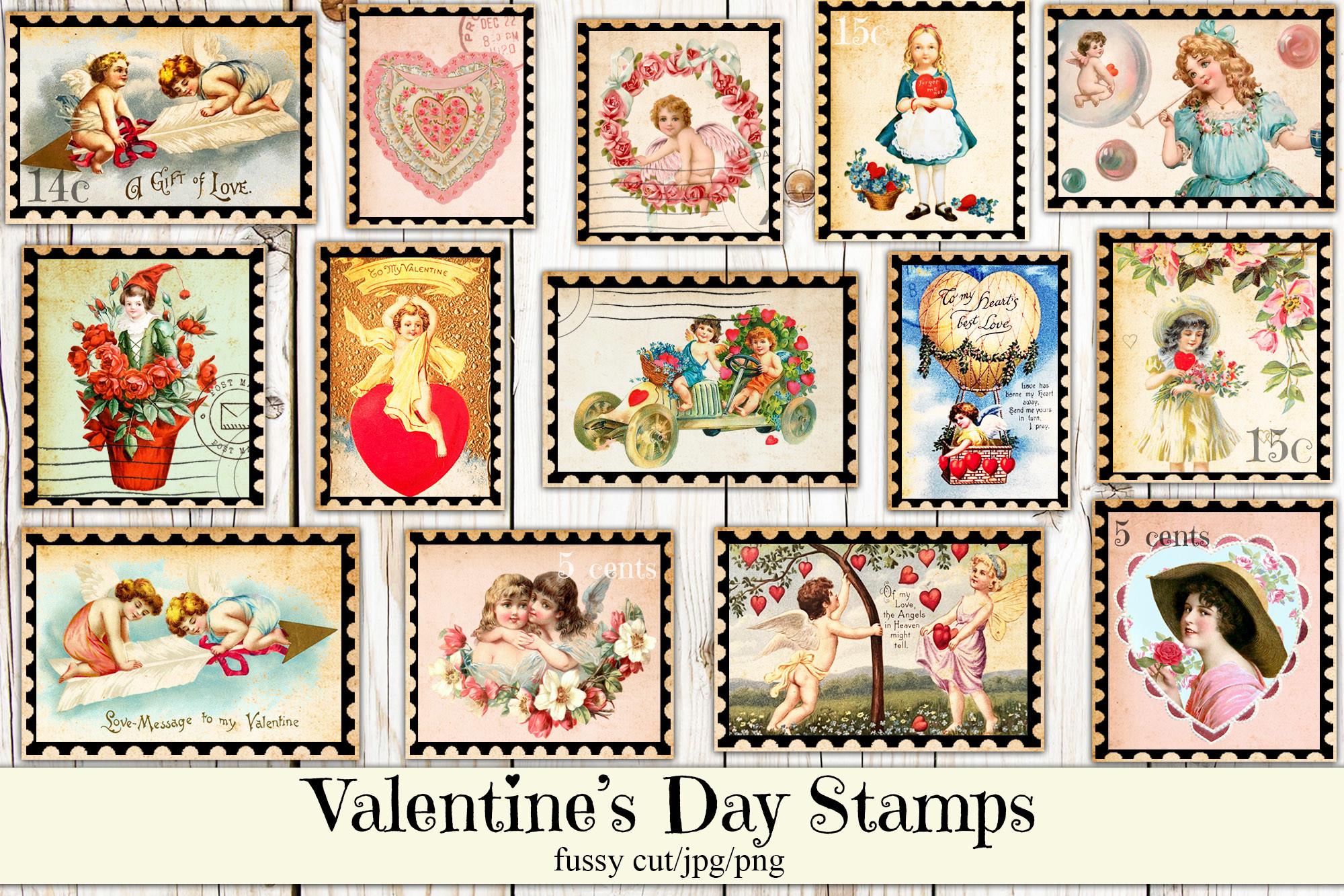 Vintage Valentine's Day Stamps