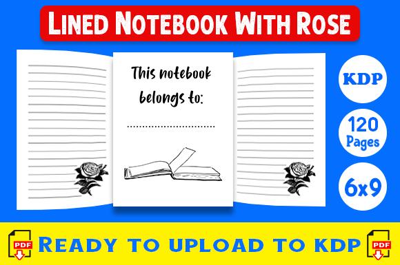 Lined Notebook with Rose
