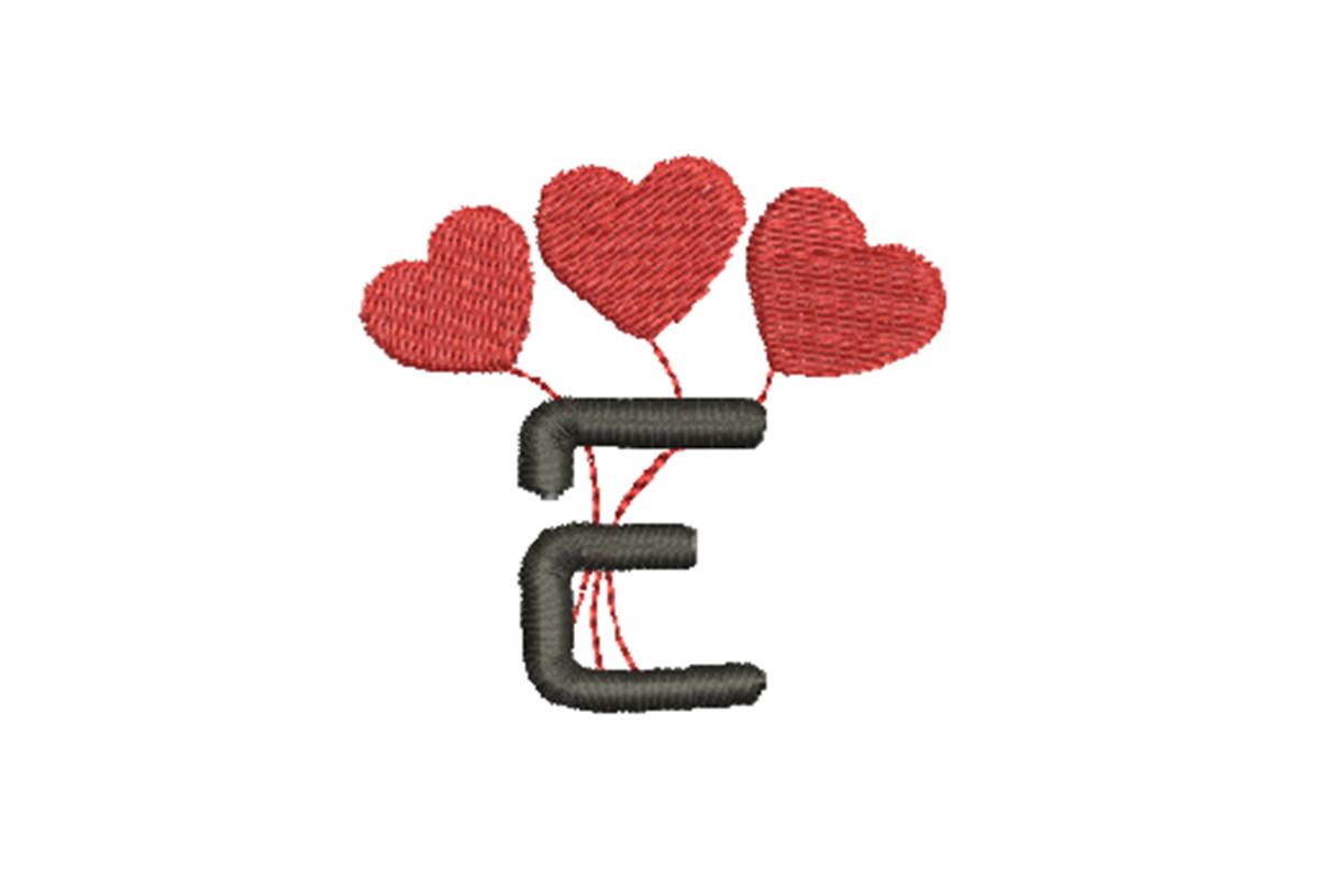 Alphabet Letter E with Red Love Heart