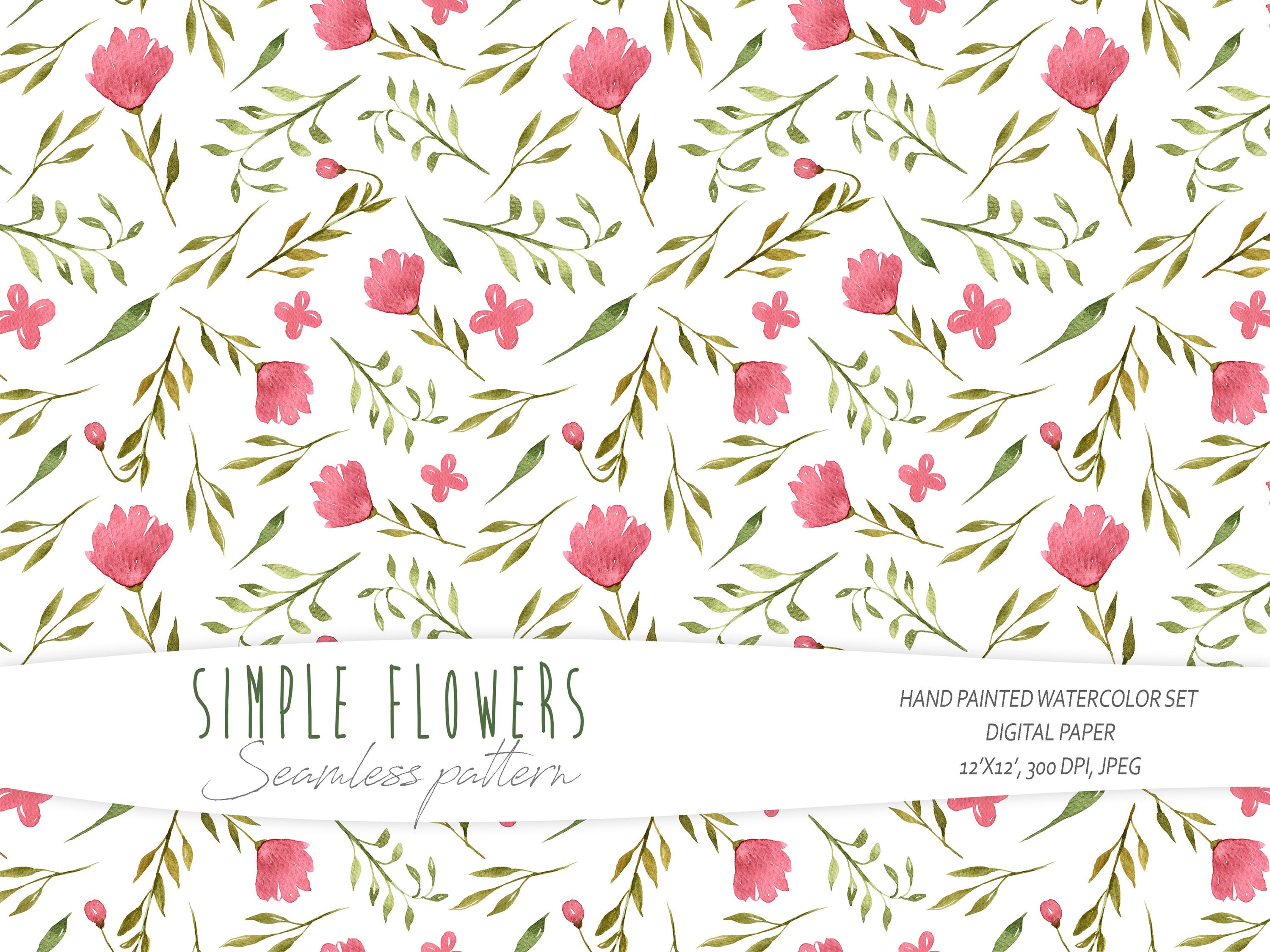 Watercolor  Floral Seamless Pattern