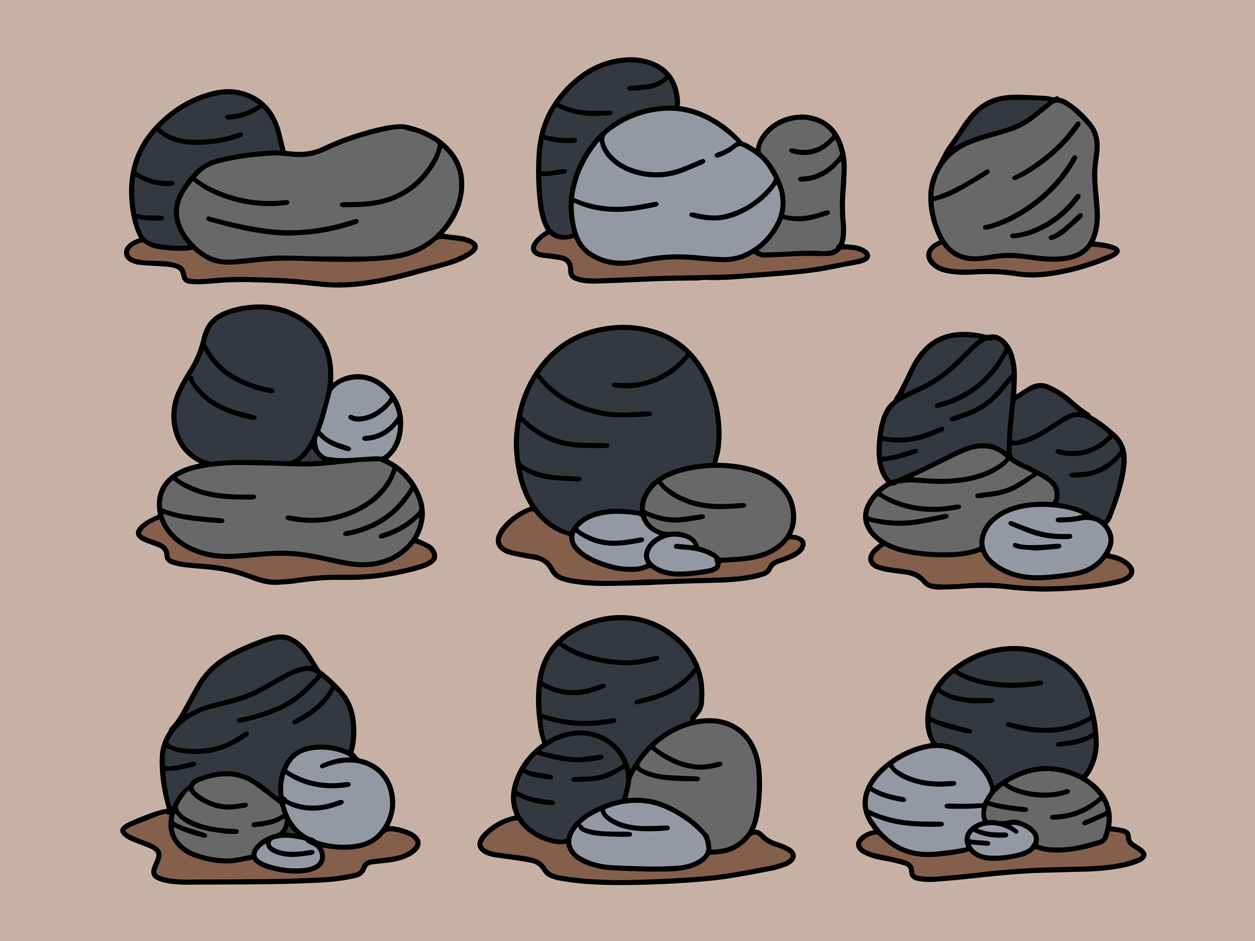 Set of Rock Stone Element