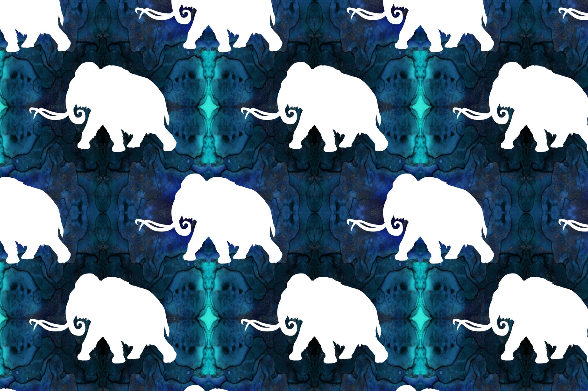 Woolly Mammoth Silhouette Pattern