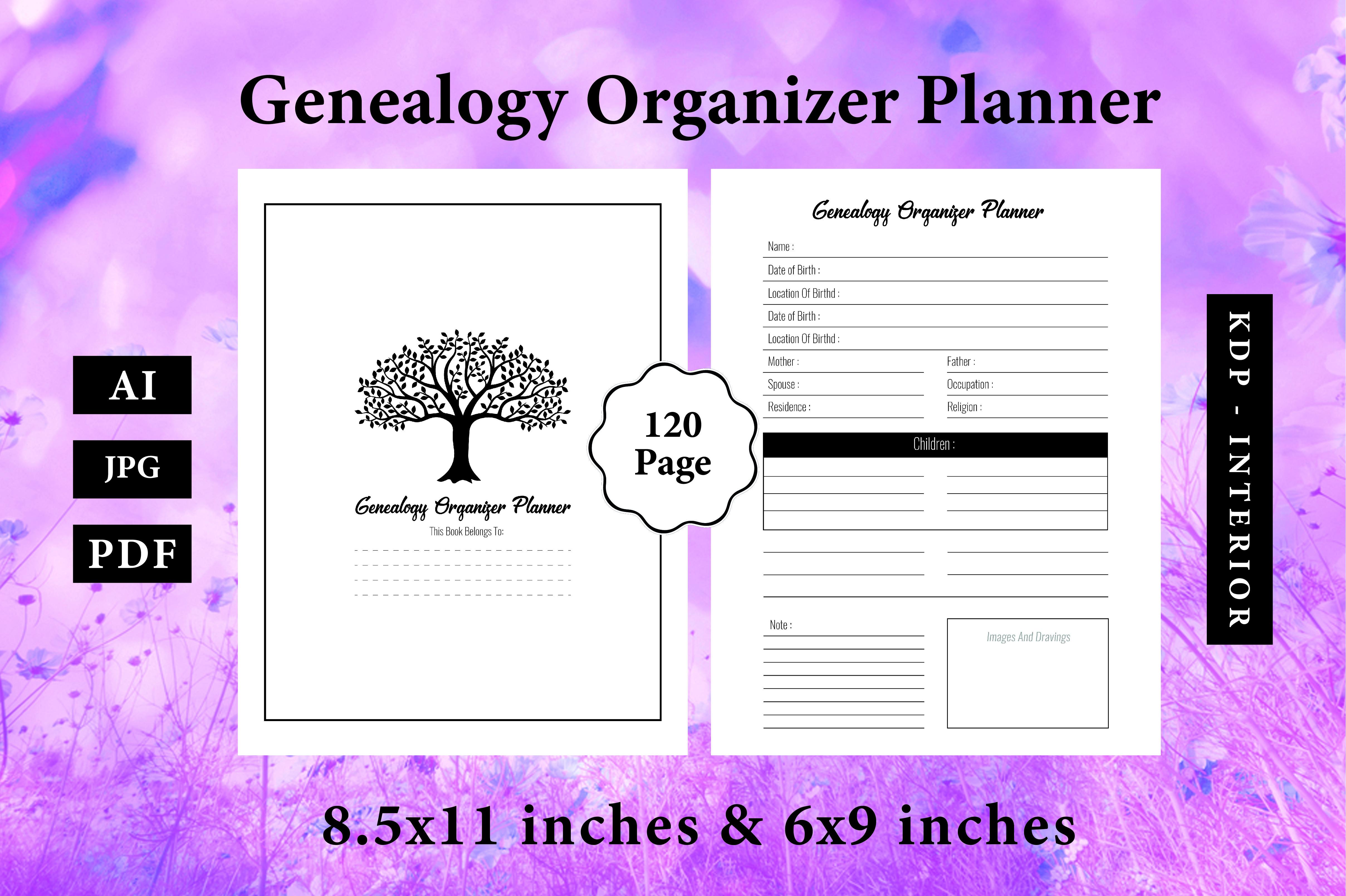 Genealogy Organizer Planner for Kdp