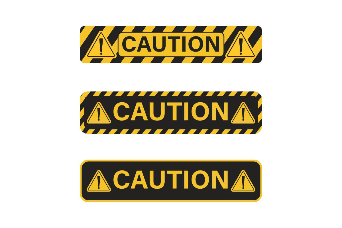 Caution Danger Sign Set Illustration