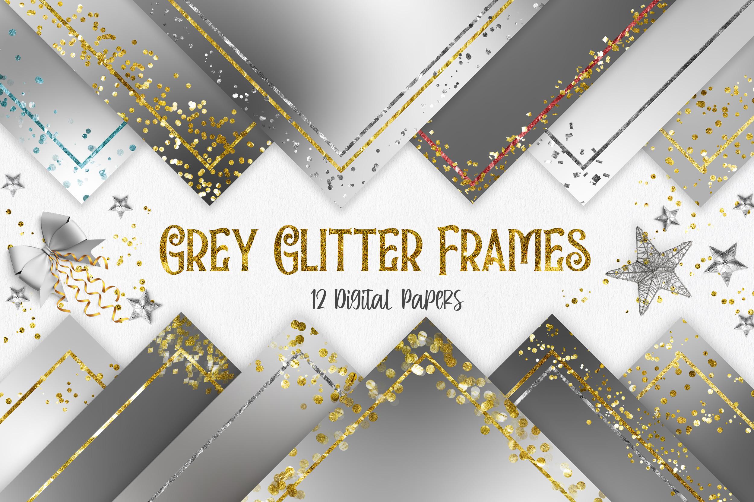 Grey Glitter Frames Background
