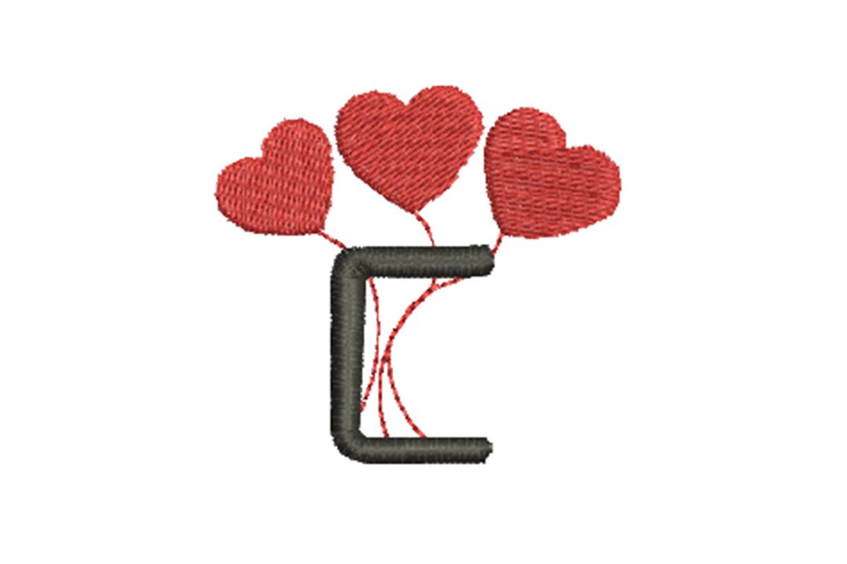 Alphabet Letter C with Red Love Heart