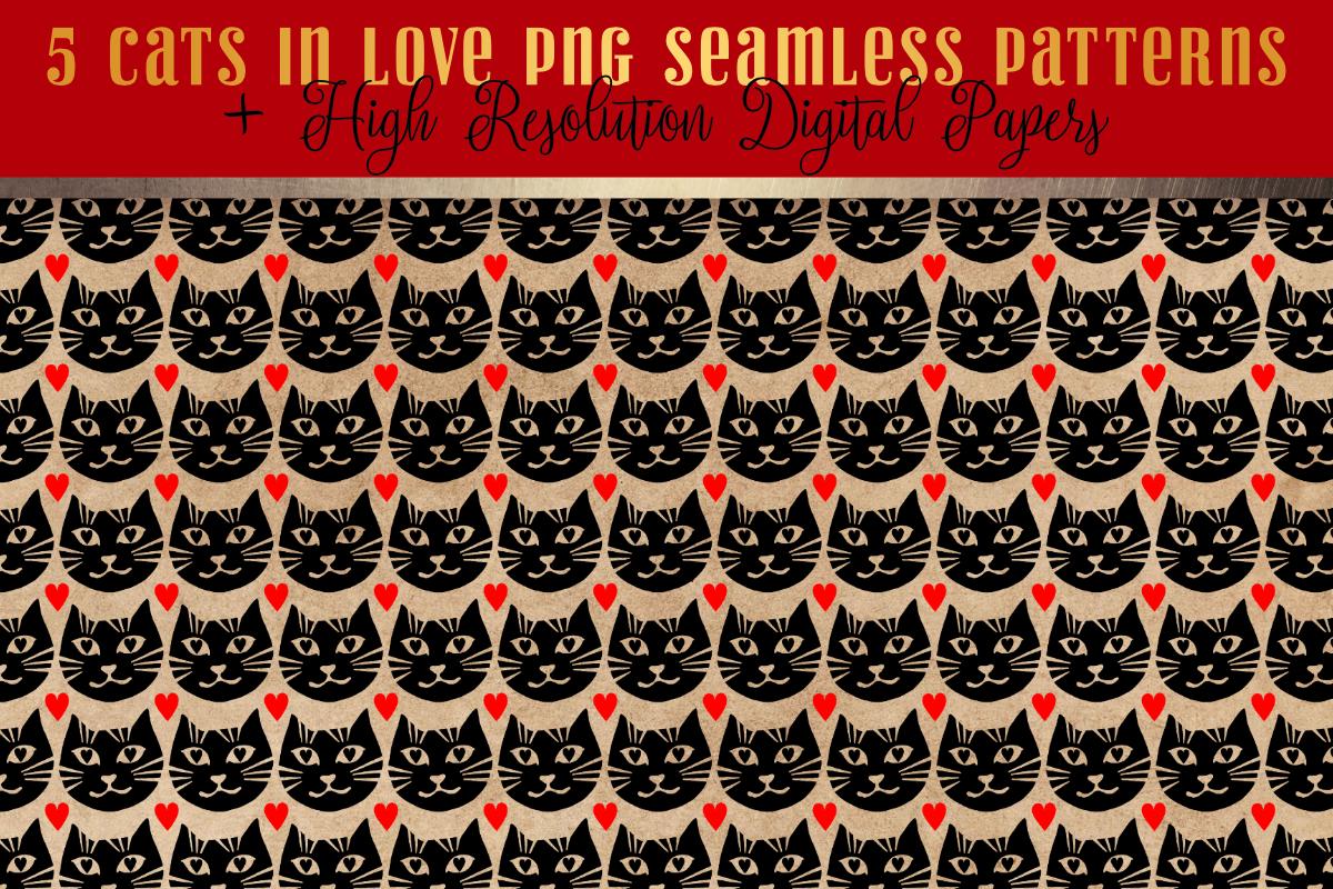Cat in Love Valentines Day Heart Pattern