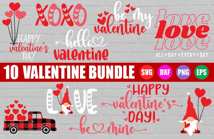10 Valentine's Day SVG Bundle