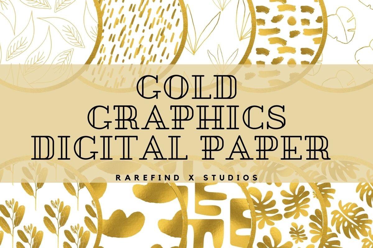 Gold Graphics Digital Papers {seamless}