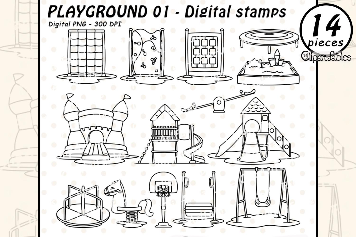 PLAYGROUND Digital Stamps, Outdoor, Park