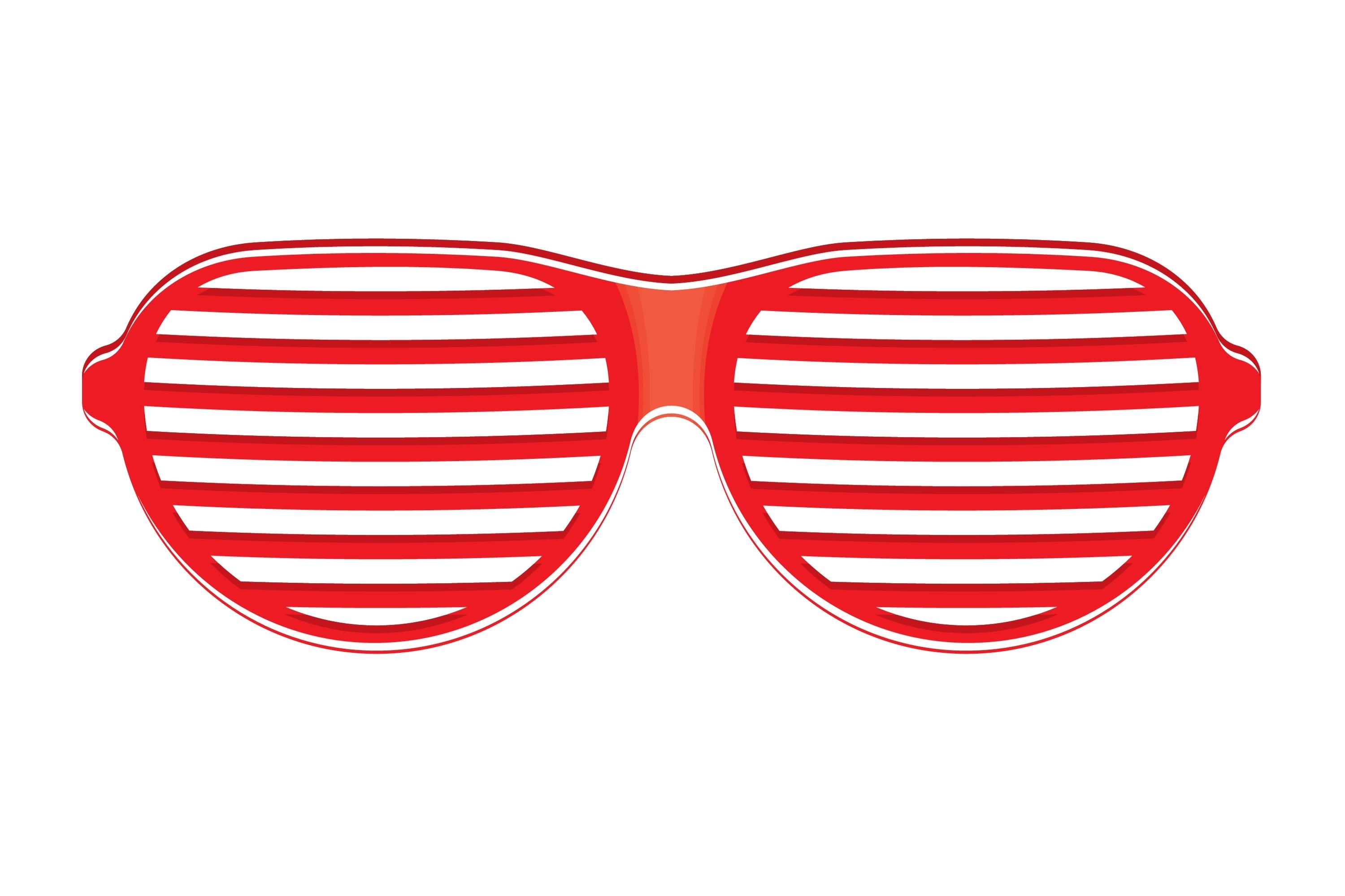 Red Sunglasses Isolated on White Backgro