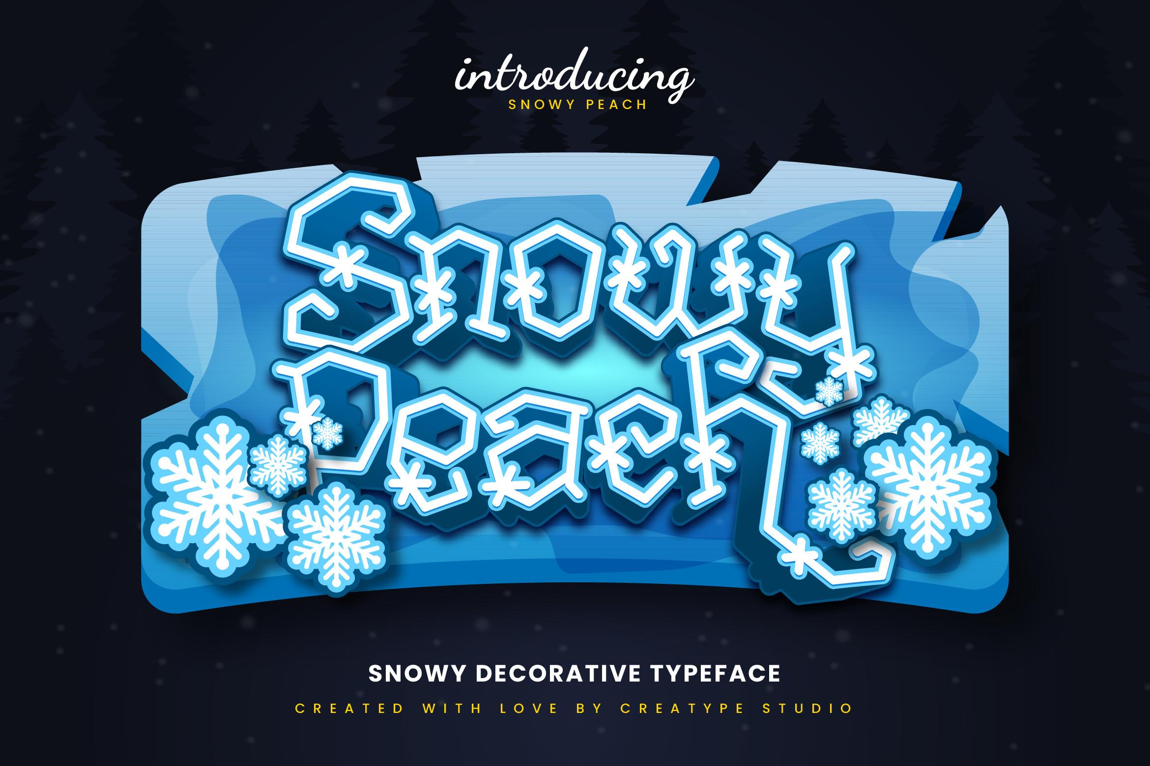 Snowy Peach Christmas Decorative Font