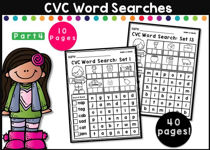 CVC Word Searches - Kids Activity Book