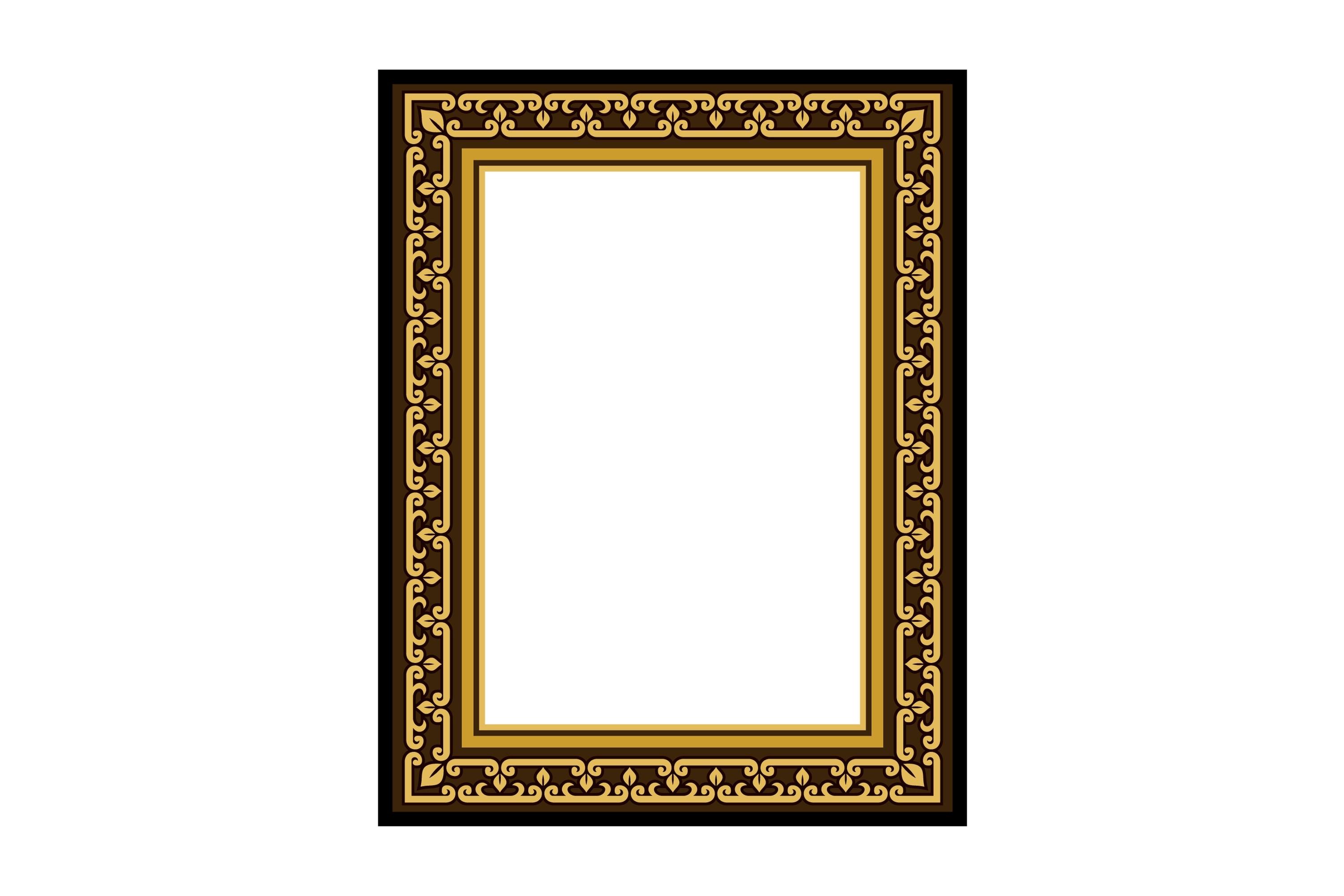 Gold Antique Frame Isolated on White Bac