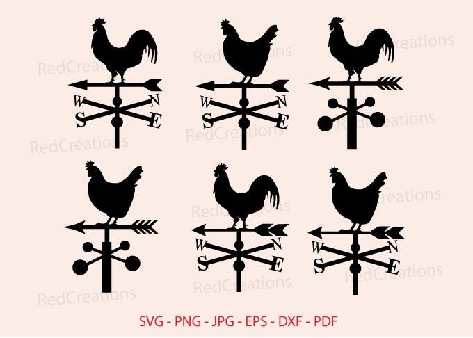 Rooster Weather Vane Svg, Farmhouse