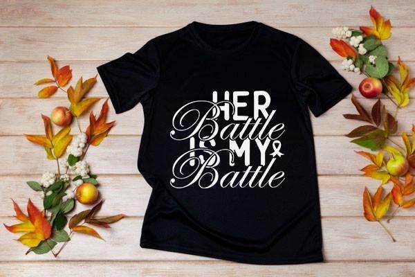 Breast Cancer SVG Design, Her Battle is