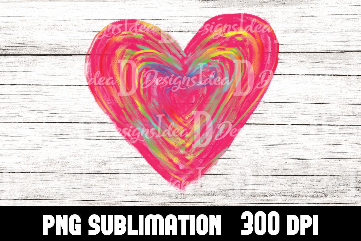 Water Color Colorful Heart Sublimation