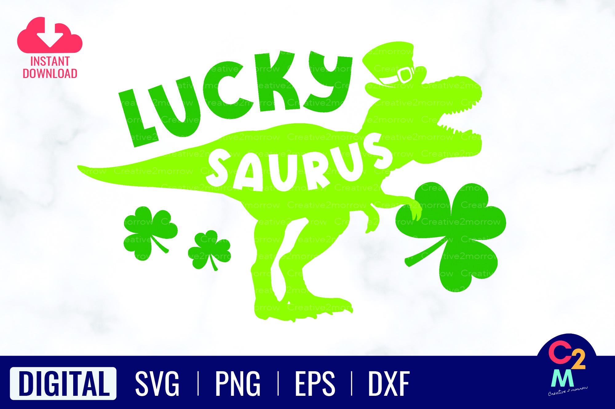 Lucky Saurus T-Rex | St. Patrick’s SVG