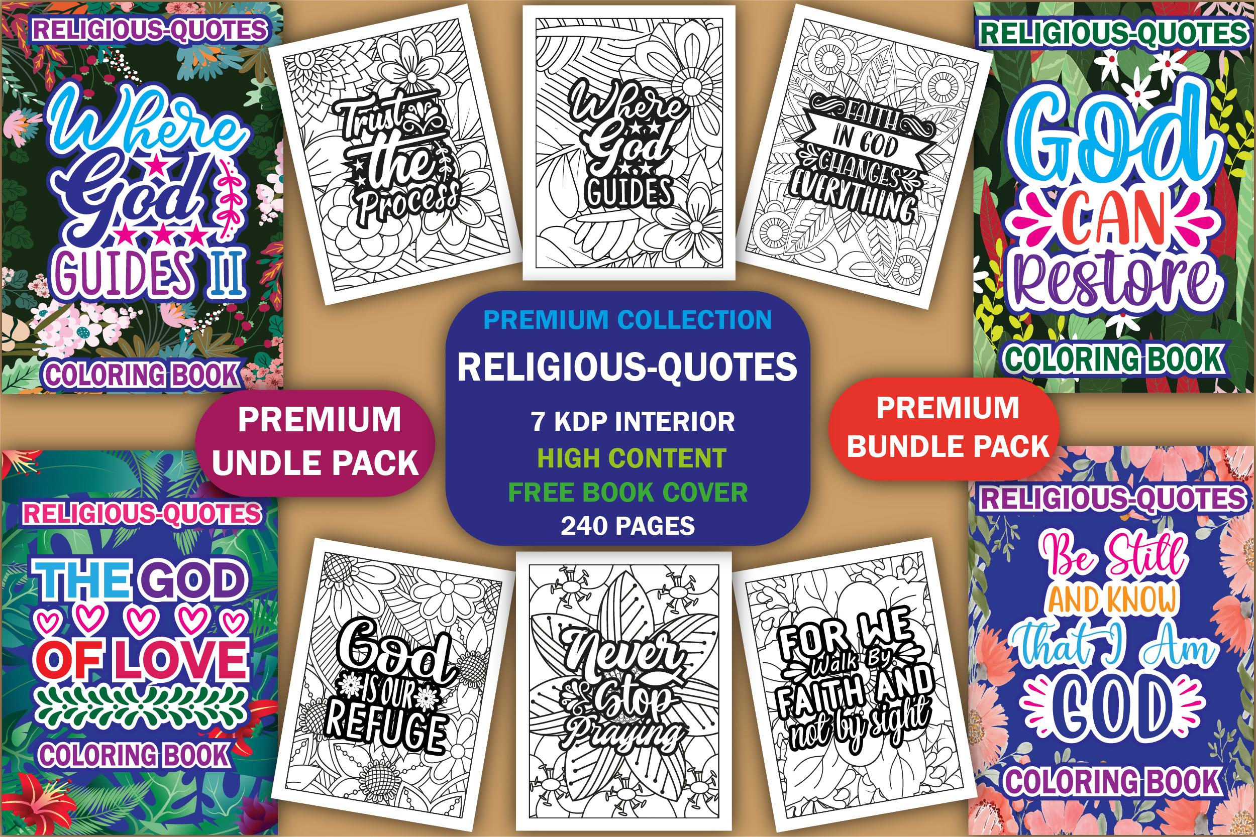 Religious Quotes Coloring Book - Bundle