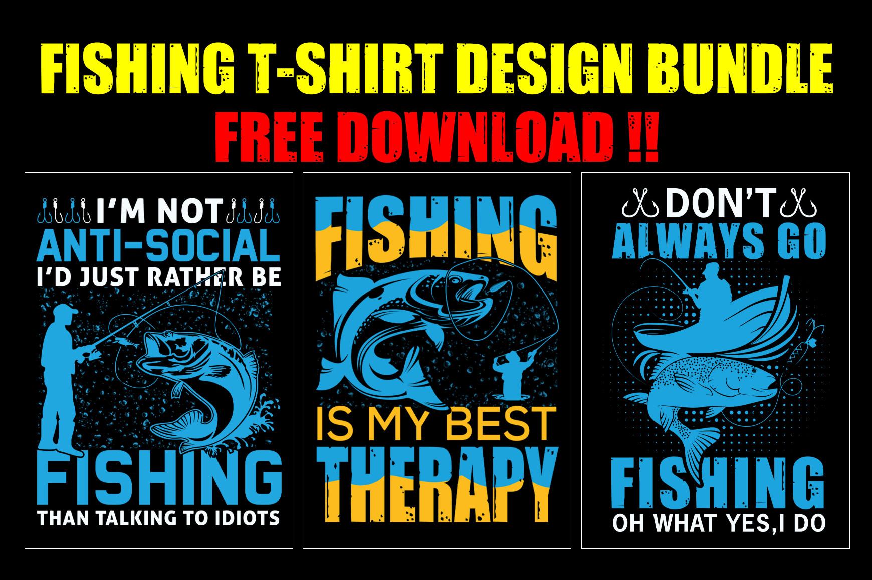 Fishing T-Shirt Design Bundle Free