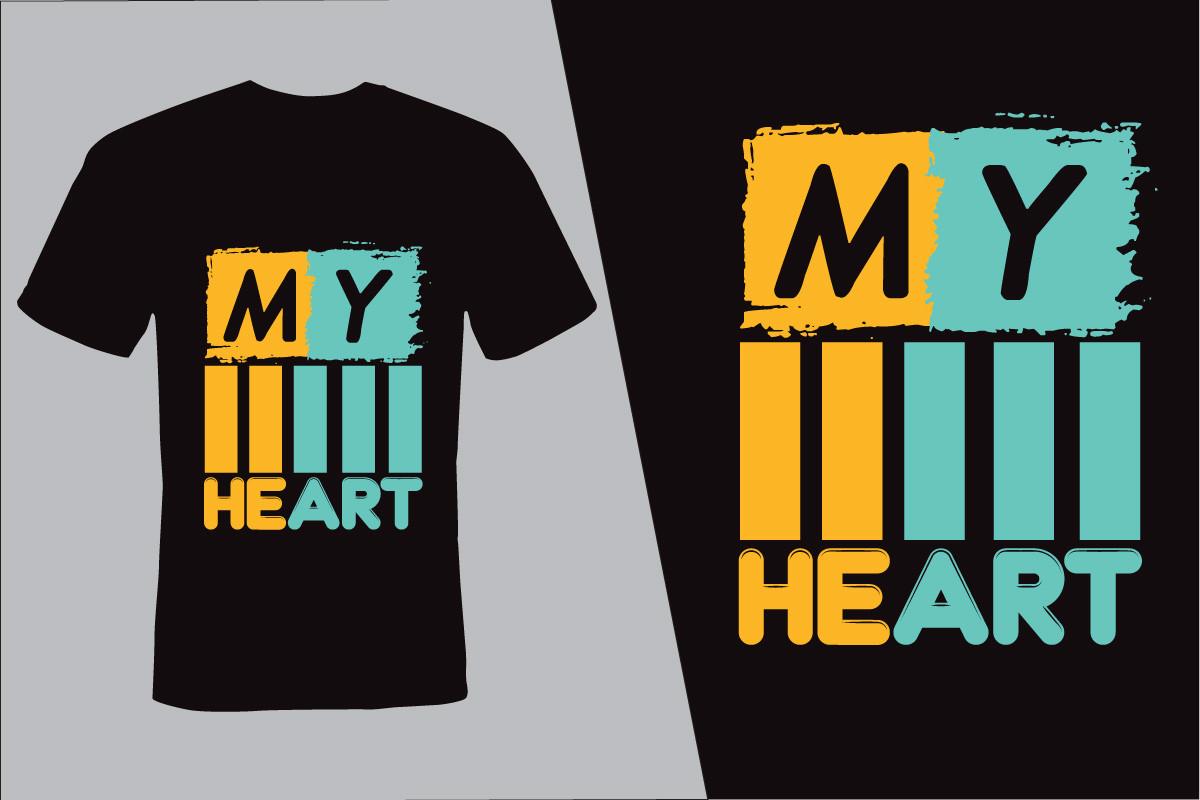 My Heart, Typography T-shirt Design