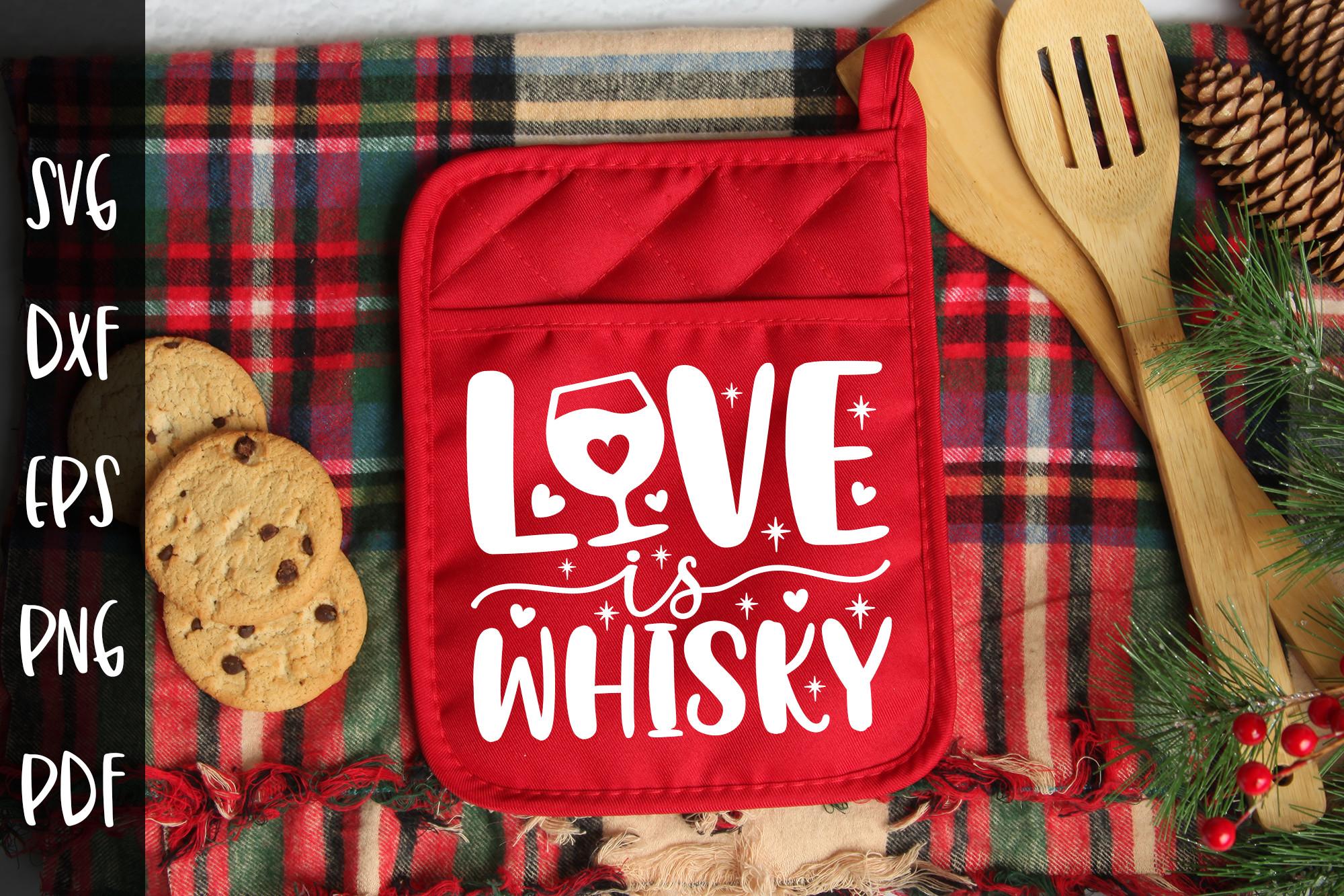 Love is Whisky, Valentine Pot Holder SVG
