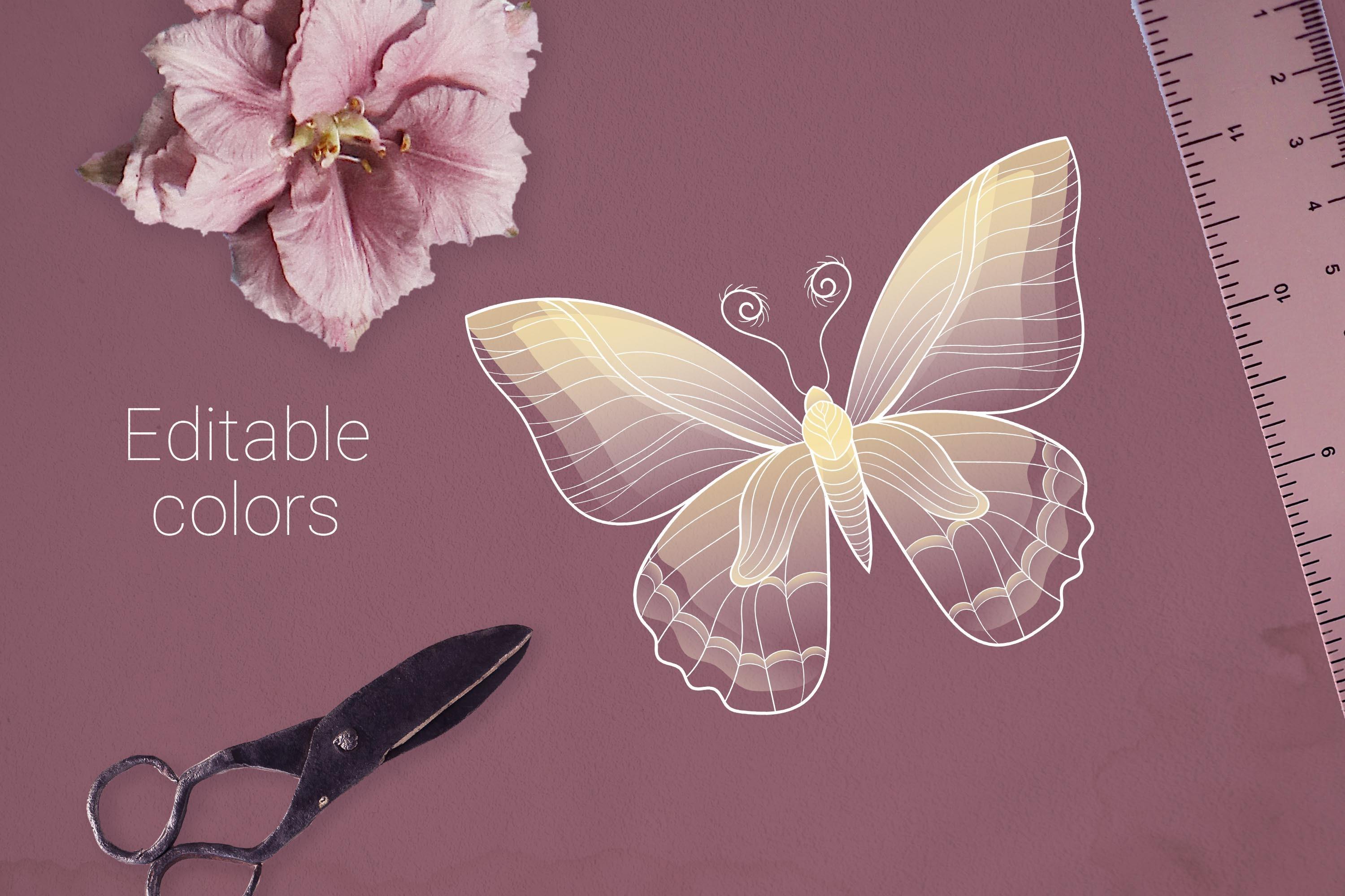 Elegant Butterfly Vector Drawing
