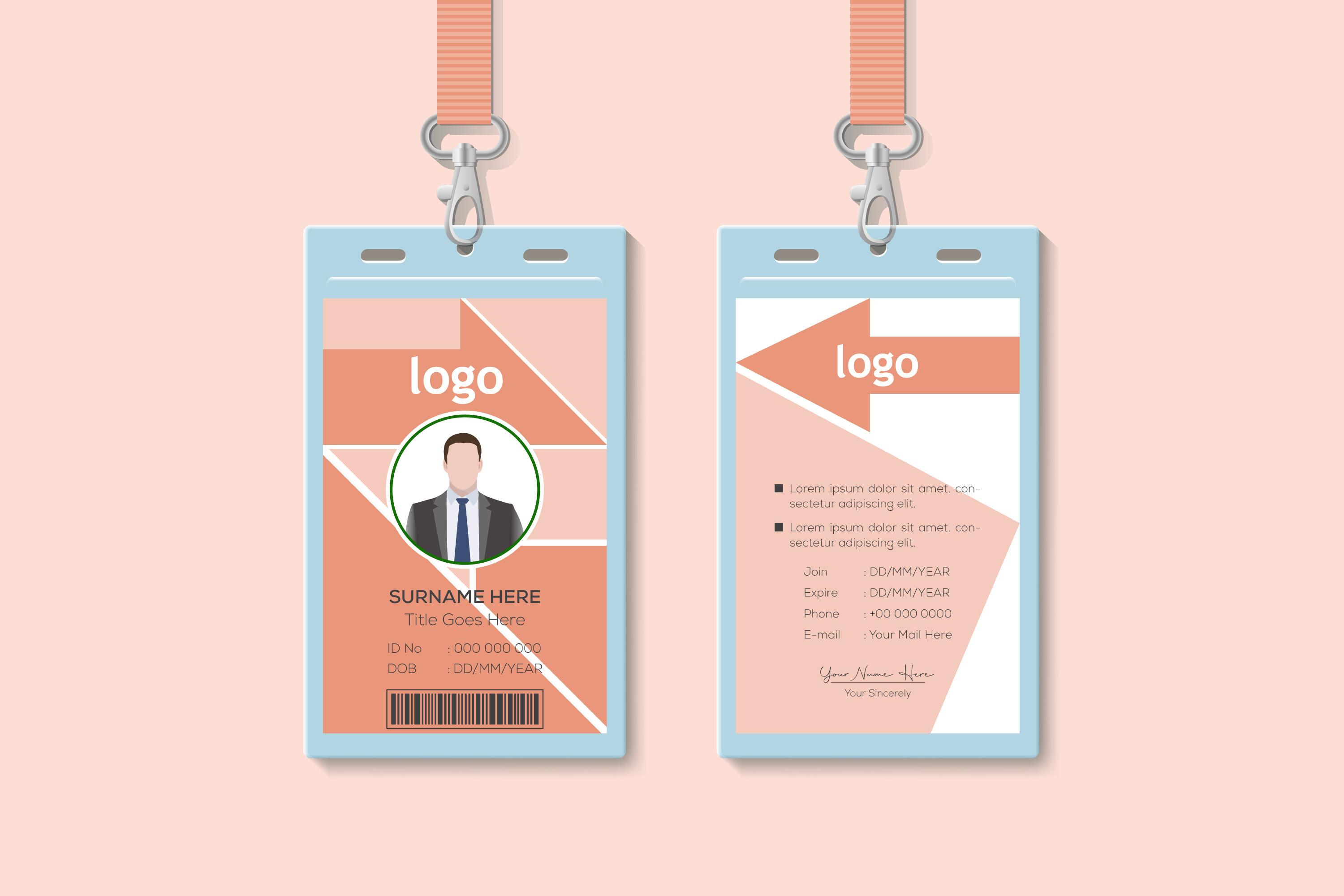 Marketing Arrow Shape ID Card Design