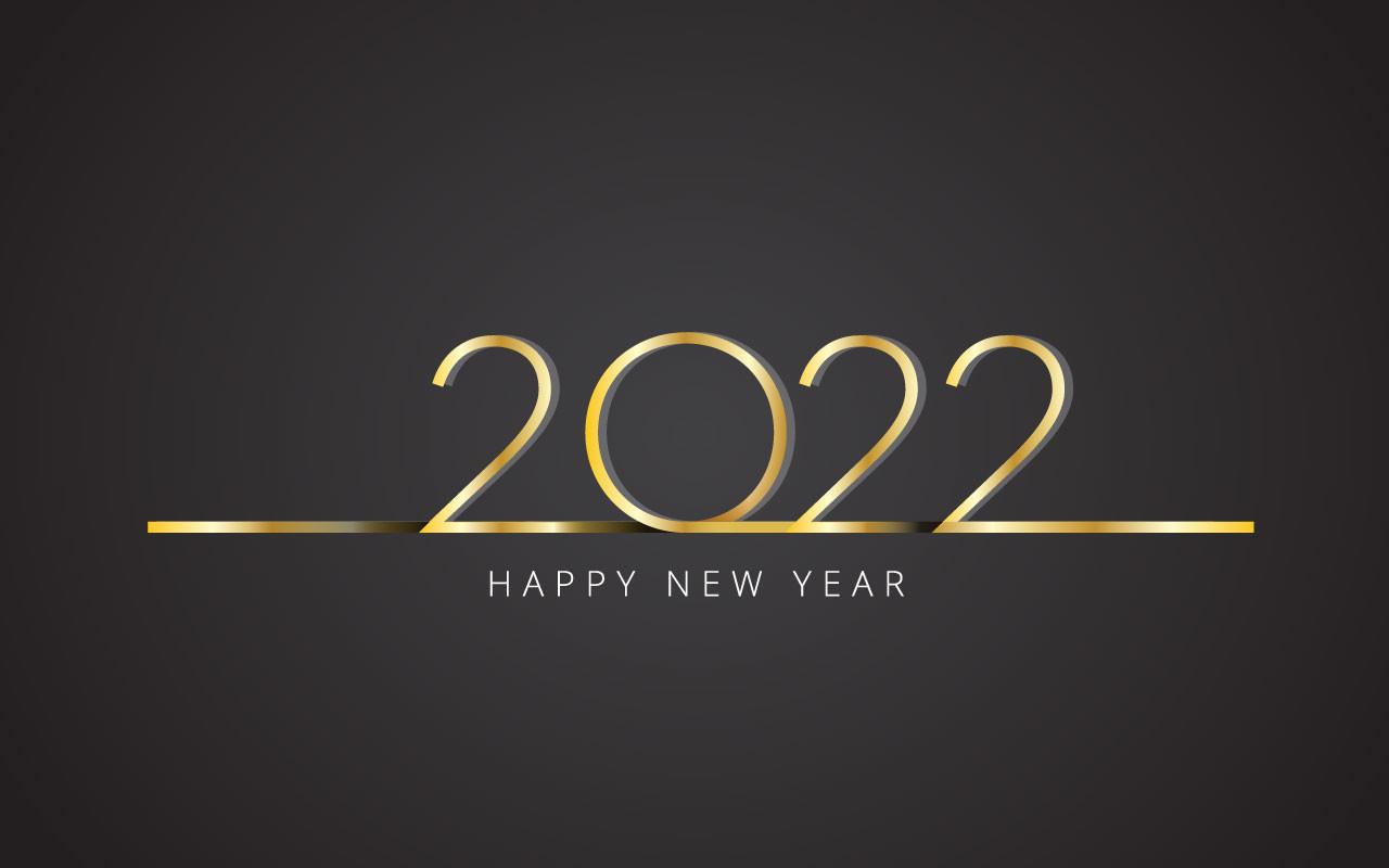 2022 a Happy New Year Golden Color