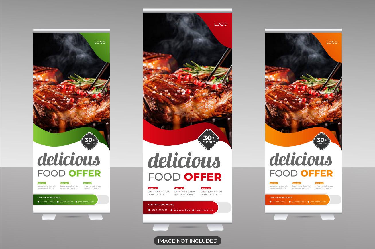 Food Roll Up Banner Design Template