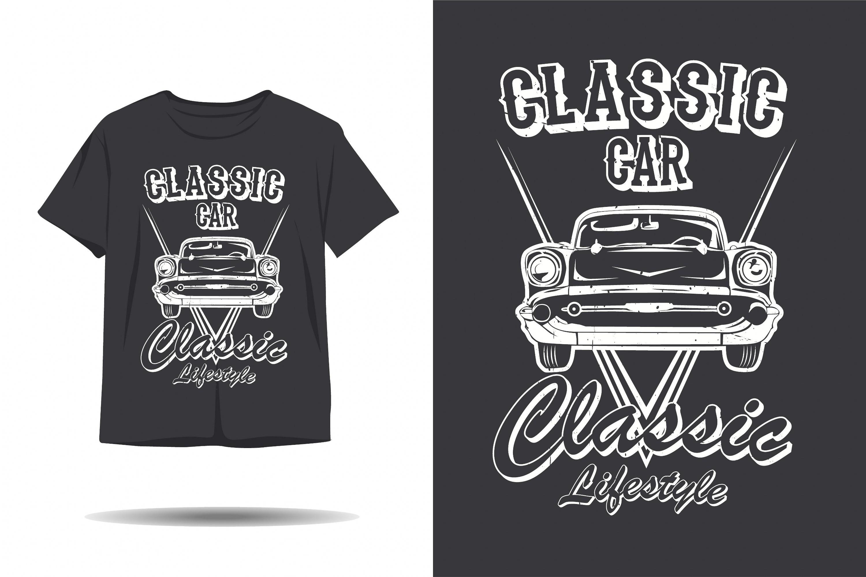 Classic Car Silhouette T-shirt Design