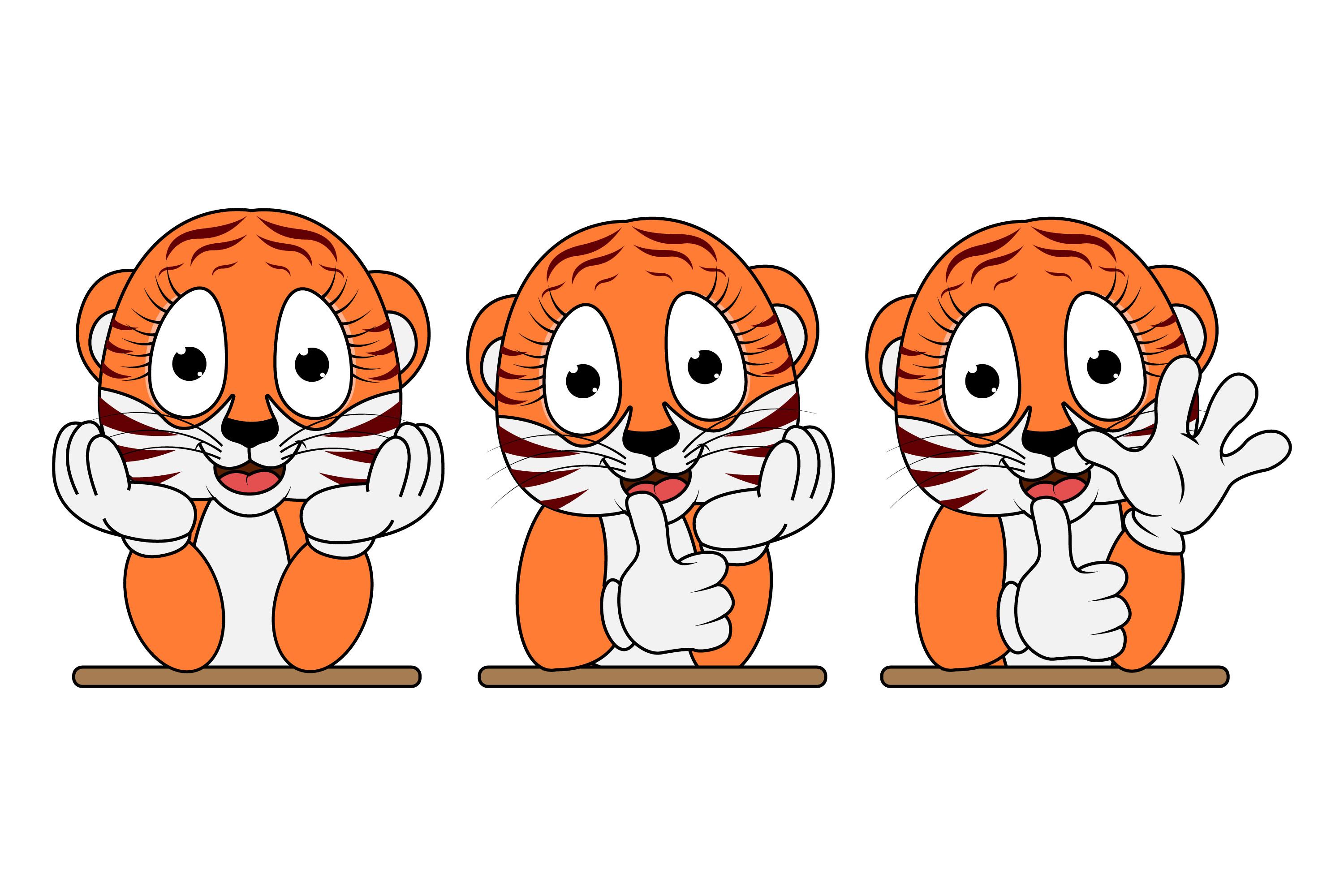 Cute Tiger Animal Cartoon Illustration