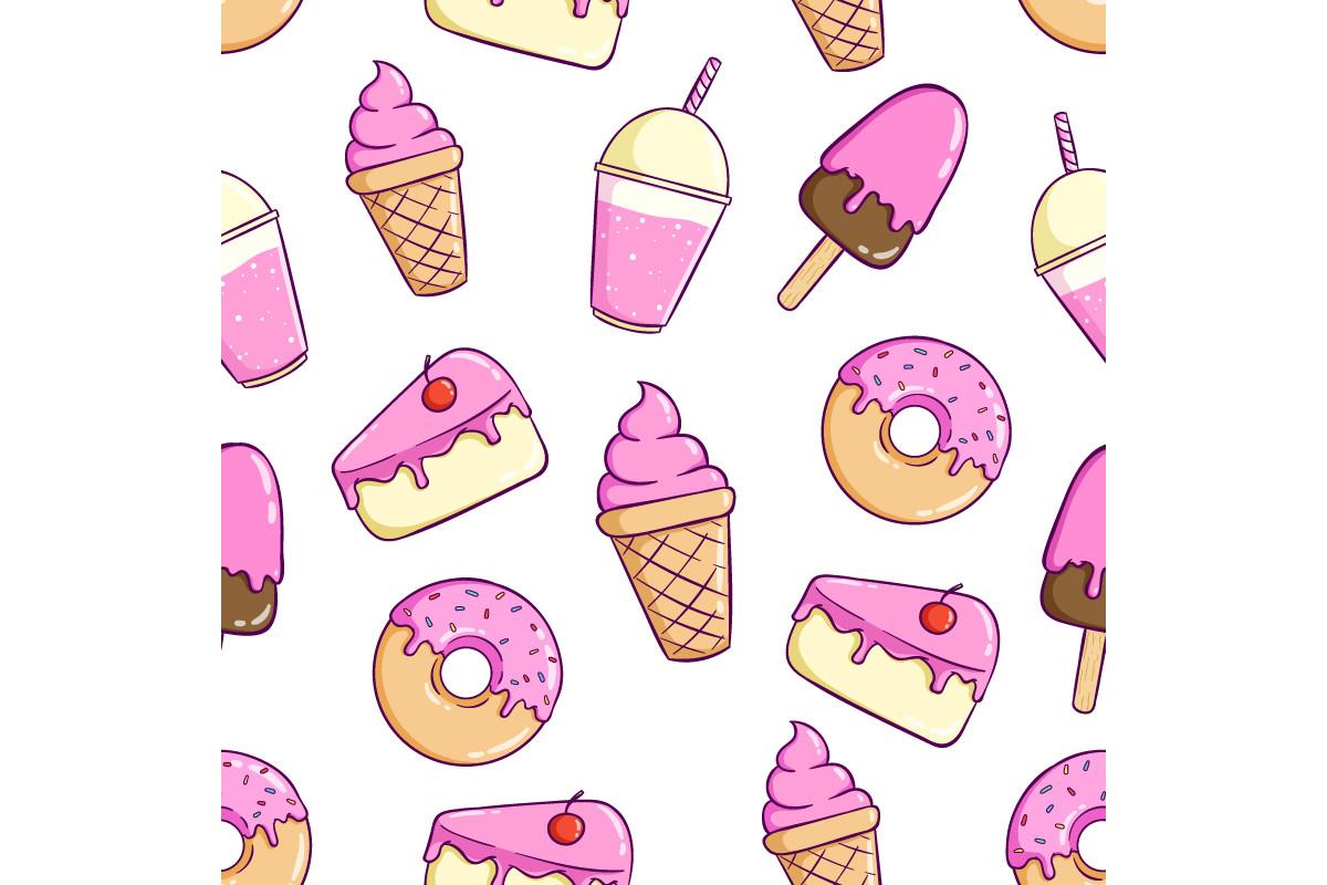 Cute Ice Cream and Sweet Food Pattern