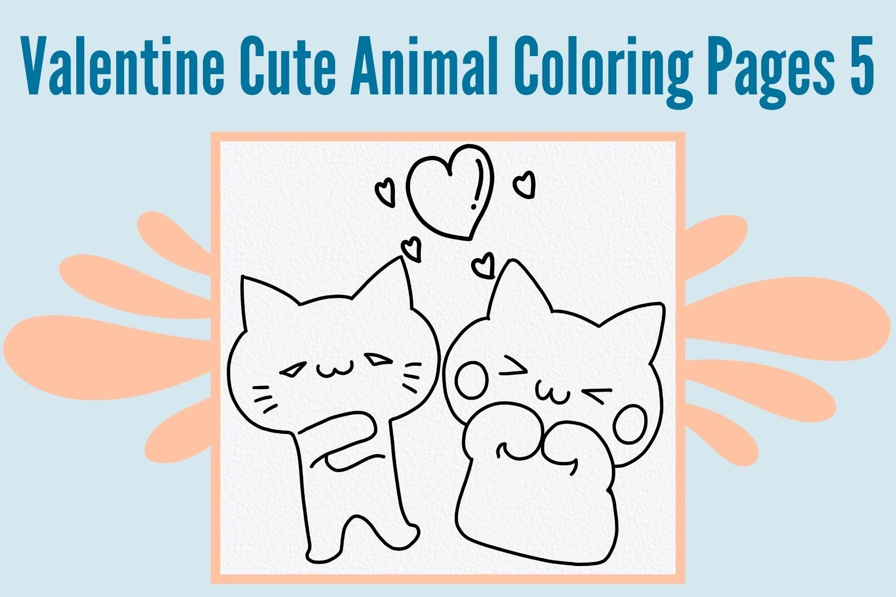 Valentine Cute Animal Coloring Pages 5