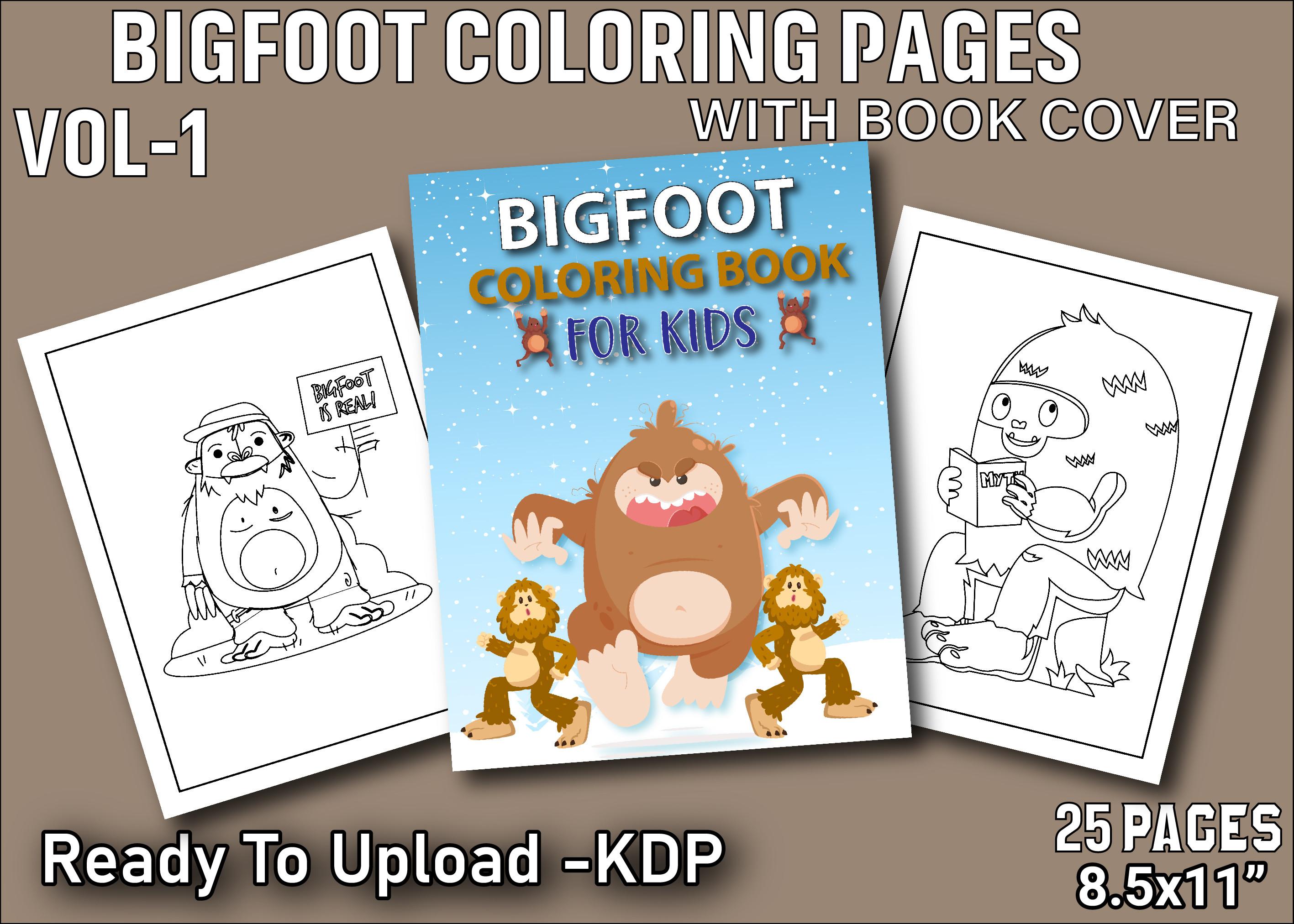 Bigfoot Coloring Pages with Cover Vol-1