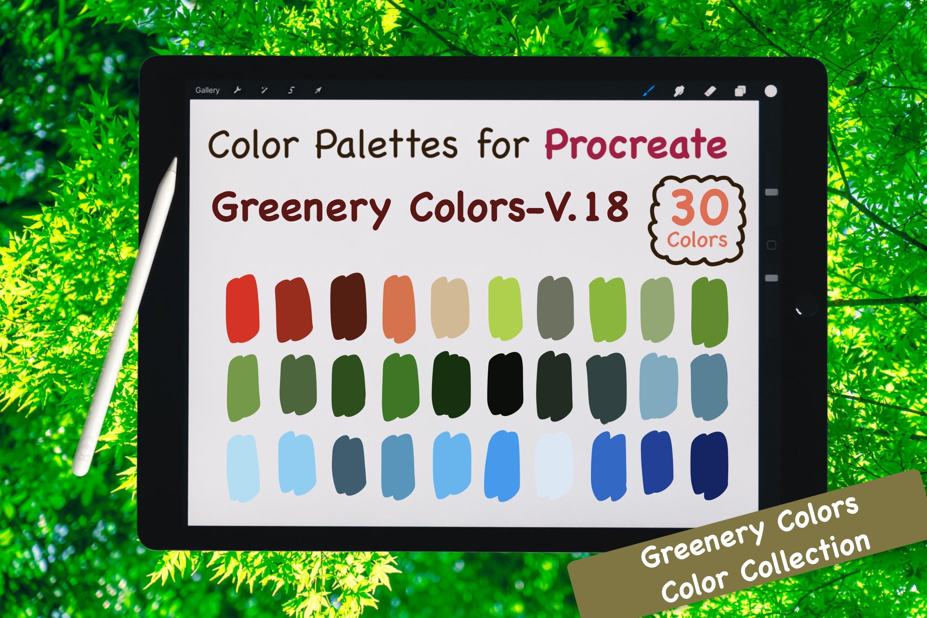 Procreate Color Palette-Greenery V.18
