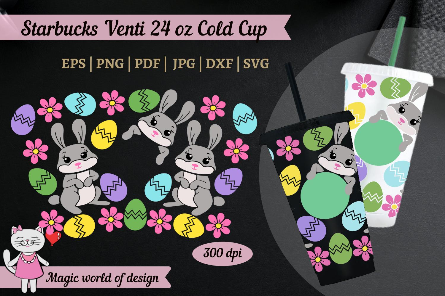 Easter Bunny Peeks Eggs SVG Starbucks 24